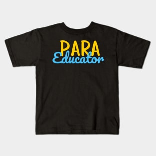 Para Educator Colorful Script Kids T-Shirt